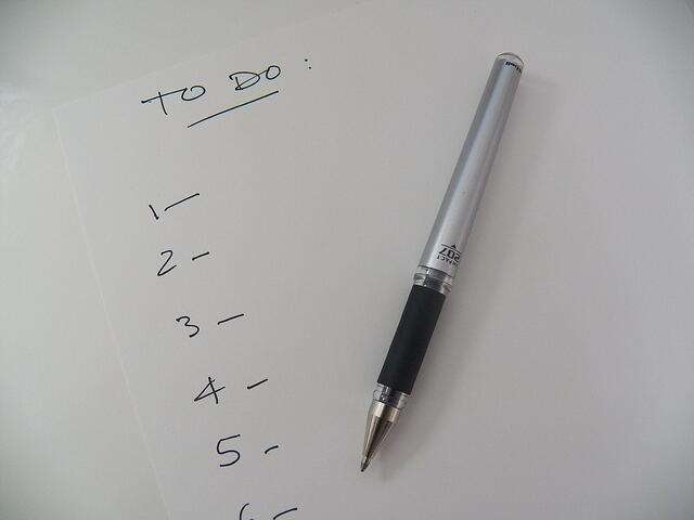 To do list with pen