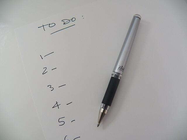 to do list with pen