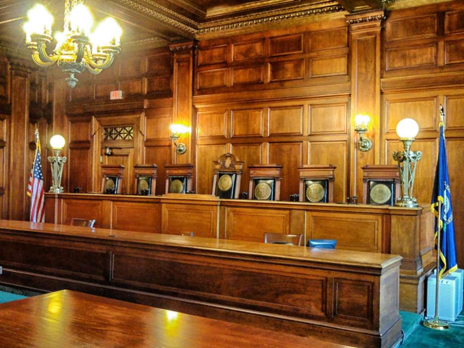 empty Wisconsin courtroom