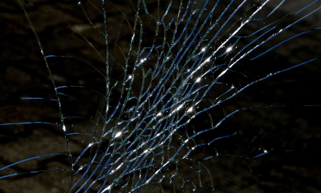 cracked broken window