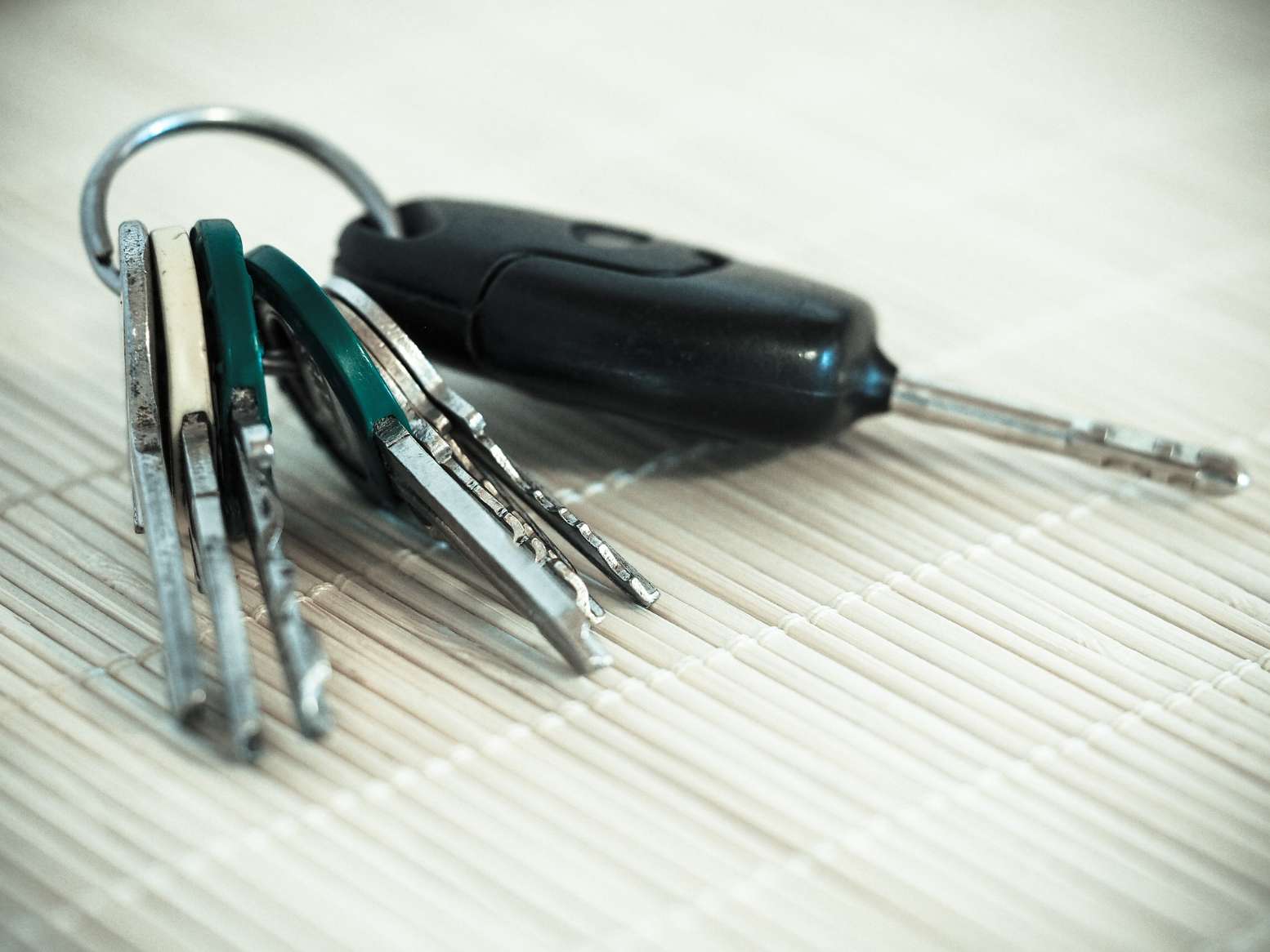 car keys sitting on placemat