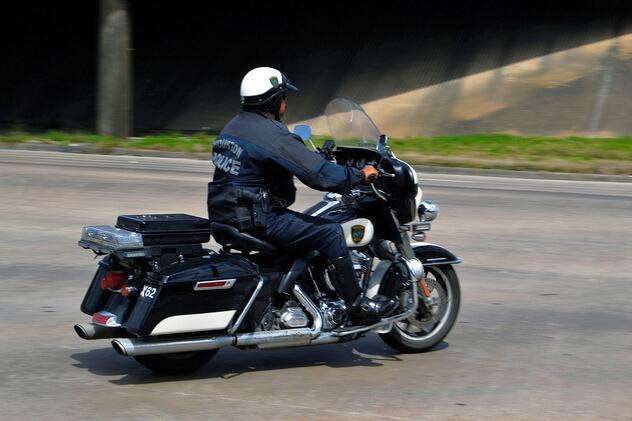 Police officer on motorcycle