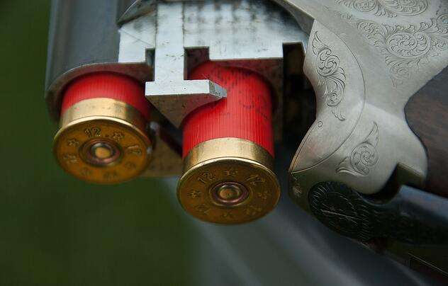 two red and gold bullets in the barrel of a silver gun